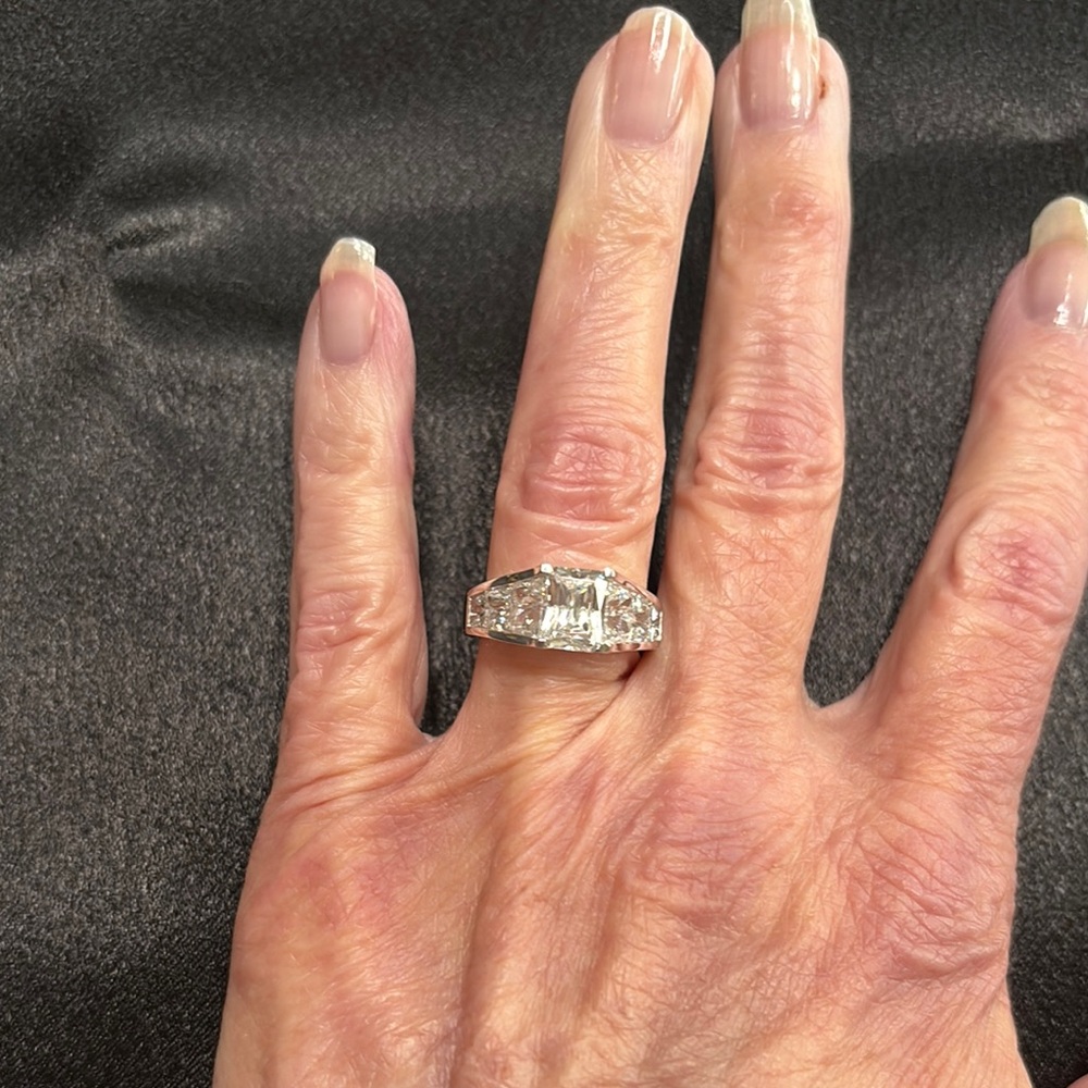 Elegant QVC Platinum Clad Diamonique Ring